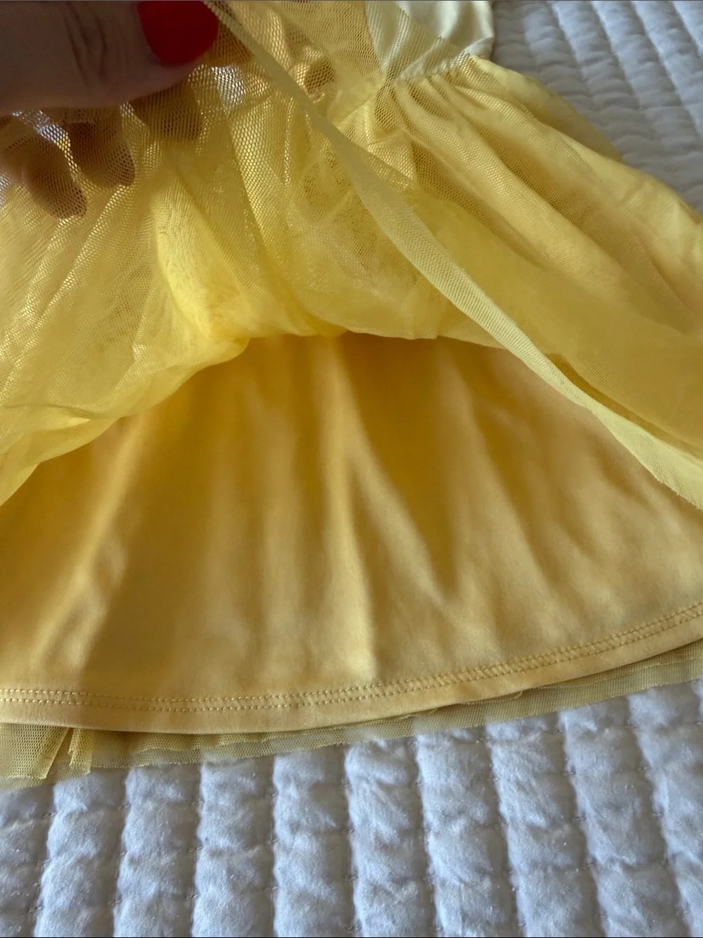 Old Navy Yellow Girls' Tulle Skirt Dress with Pink Rose Accent